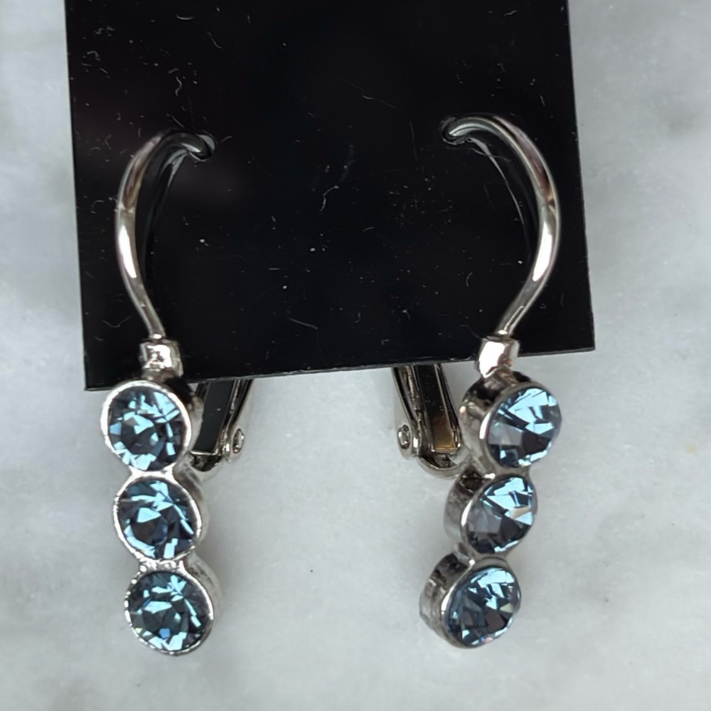 Sabika-Inspired Swarovski Blue Denim Earrings - NWT